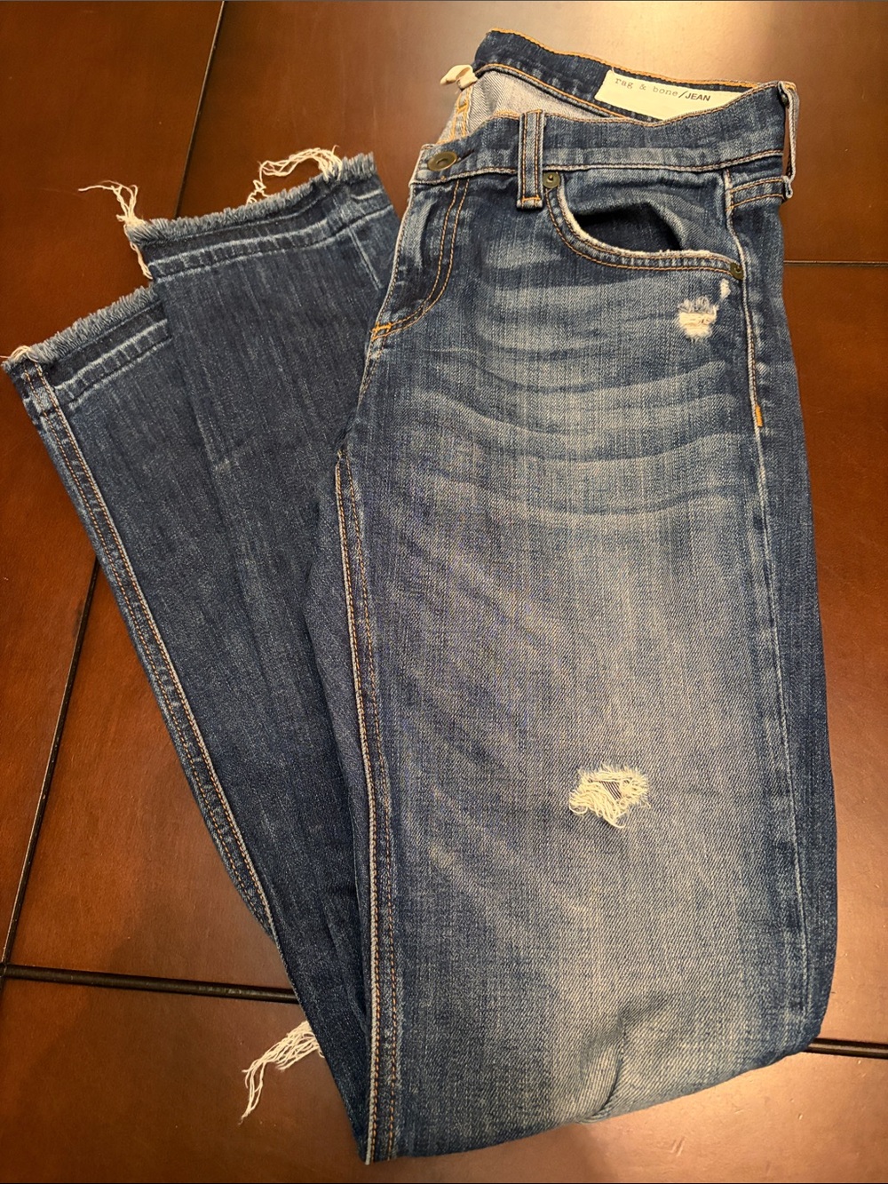 rag & bone Dre low rise slim boyfriend Blue Denim Jeans